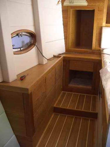 M2 45 wood-finished cabin under construction