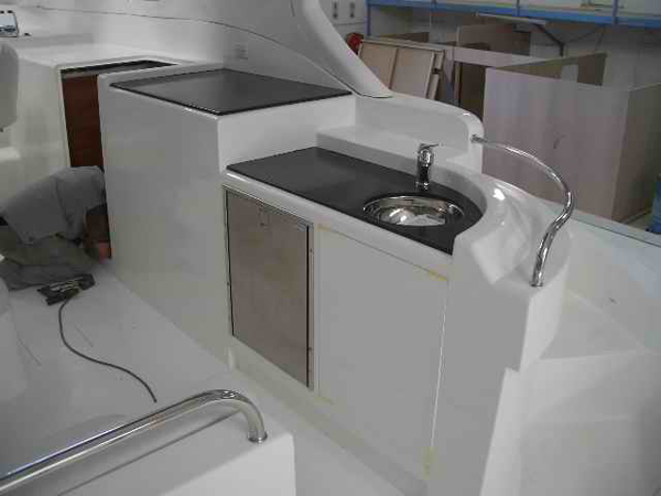 M2 45 cockpit wet bar and galley