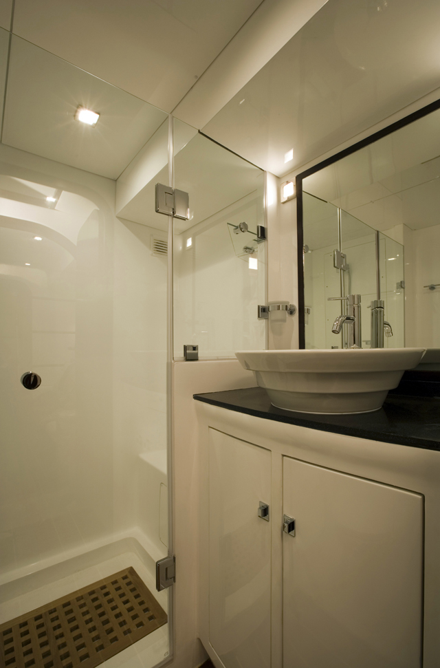 M2 60 bright white head and glass shower